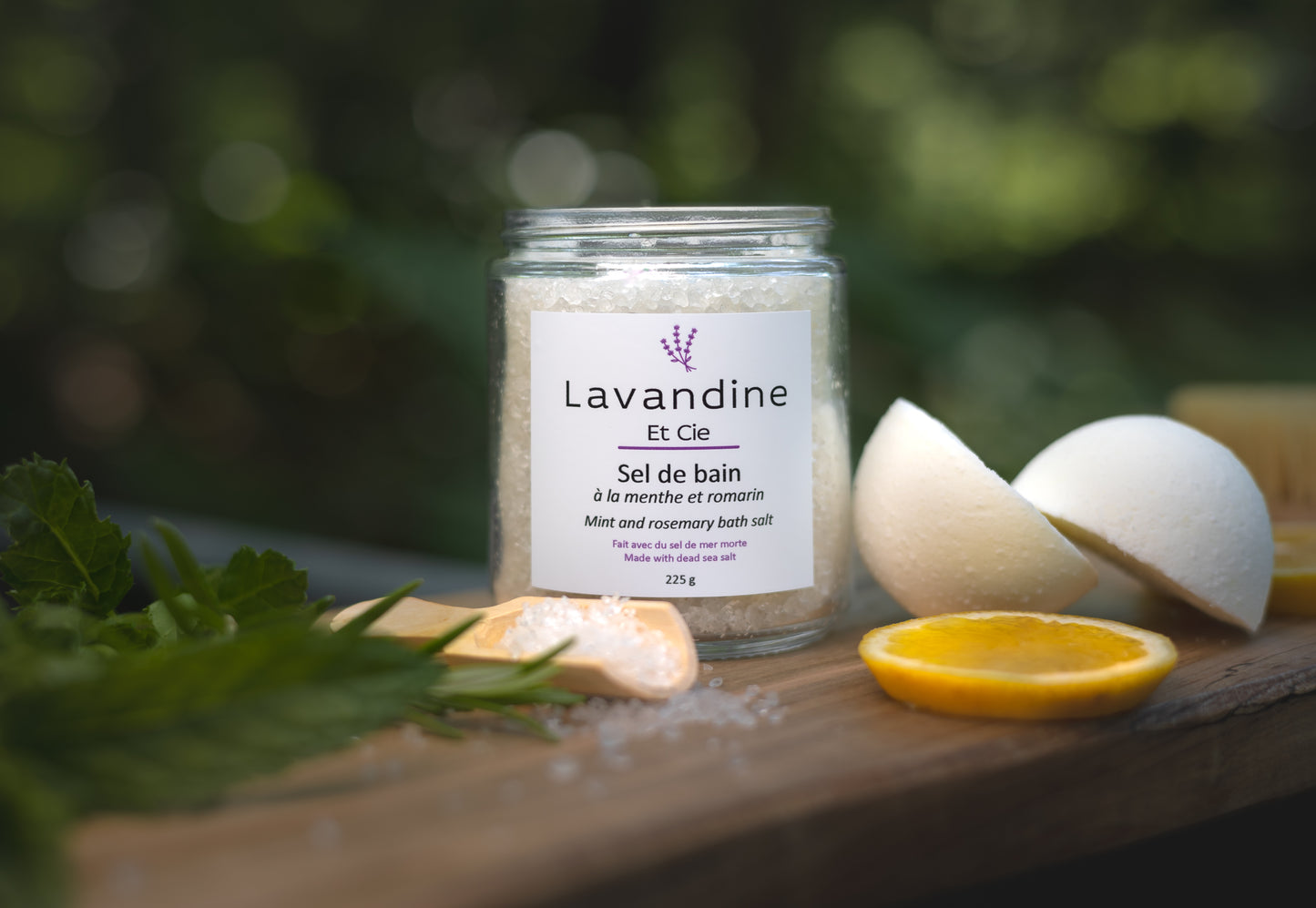 Mint and rosemary bath salt